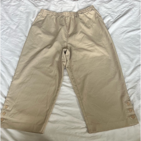 Drapers and Damon size 14 women  khaki cropped pants 0758 - Picture 2 of 6